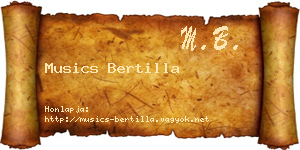 Musics Bertilla névjegykártya